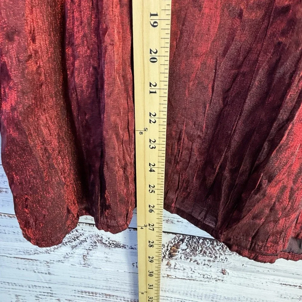 Y2K Blouse 2XL 18/20 Red Luminous Peasant Top Whimsical Goth Witchy Flowy